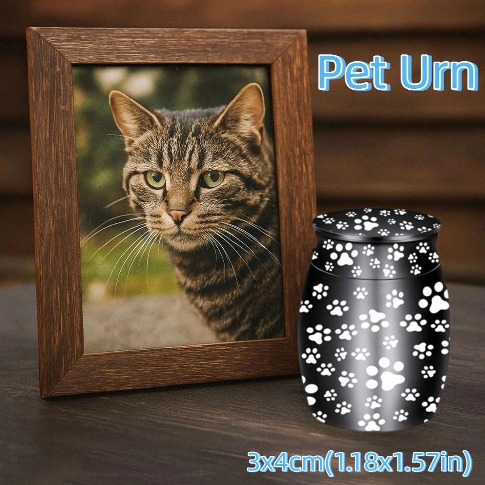 Paw Print Pet Urn Seal Pet Commemorative Box Memorial Gift Mini Pet Ashes Box Memorial