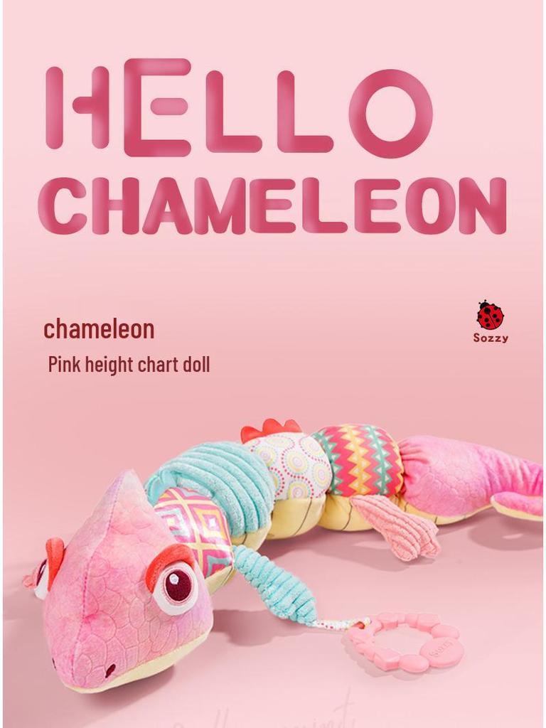 Sozzy Chameleon Baby Height Chart & Soothing Plush Toy, 0-1 Year Old Educational Doll