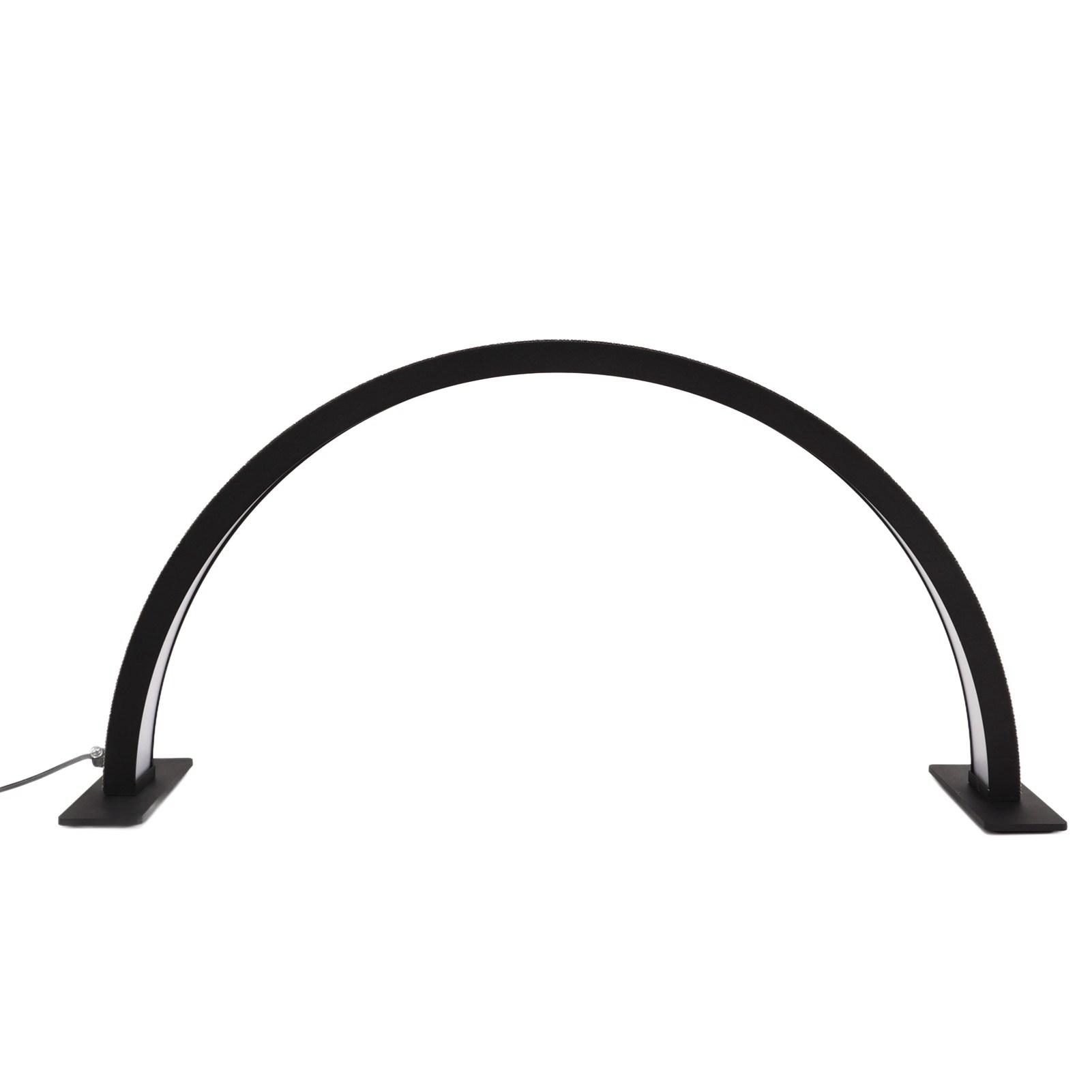 

22-дюймовая 300-ваттная черная настольная лампа в форме полумесяца с декоративными стразами 3000K‑6000K 3-цветная бесступенчатая регулировка UK PLUG