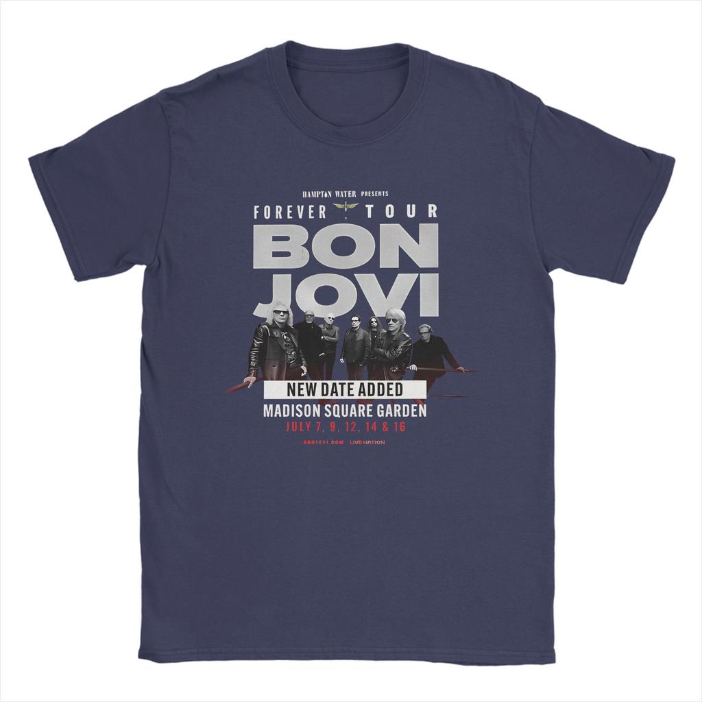 Herren Bon Jovi Forever Tour 2026 Musik T-Shirt Baumwolle Kleidung Humor Kurzarm Rundhals T-Shirt Geschenkidee T-Shirt
