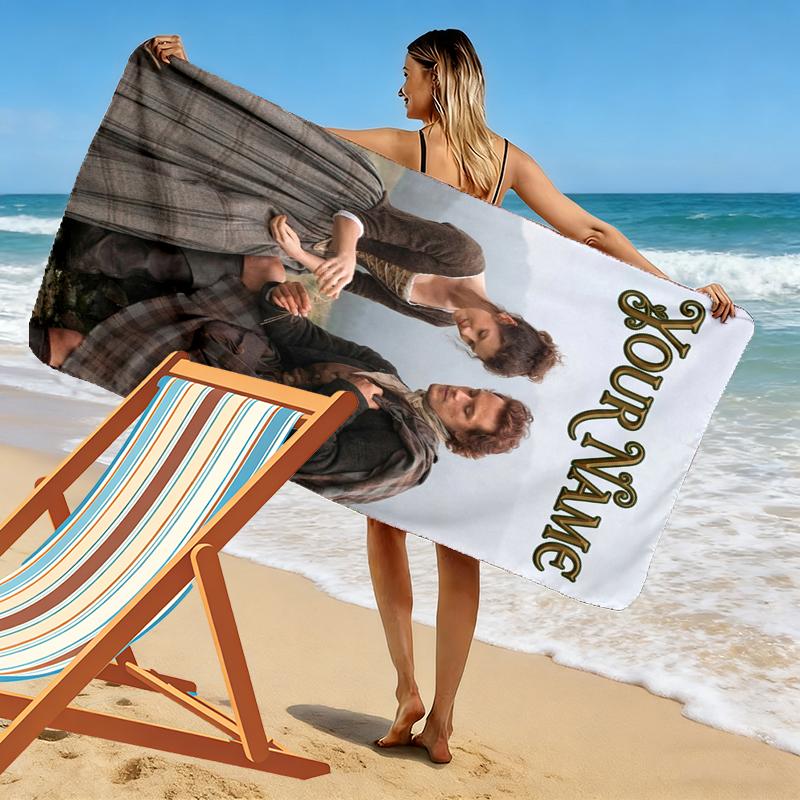 Gepersonaliseerde Levendige Outlander Print Strandlaken, Groot Zacht Sneldrogend Handdoek voor Strand Camping Zwemmen_xia