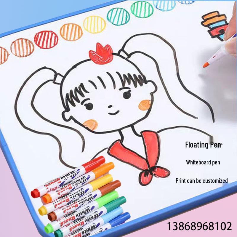 12-Color Floating Oil-Based Whiteboard Marker Set for Baby Doodle Drawing