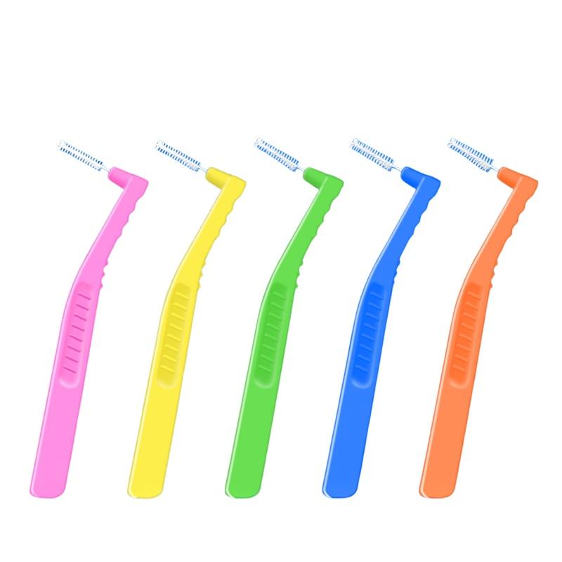 2 5Pcs Portable L Shaped Interdental Brushes Soft Bristle Teeth Floss Cleaner Effectively Removes Debris Ideal Daily Oral Care