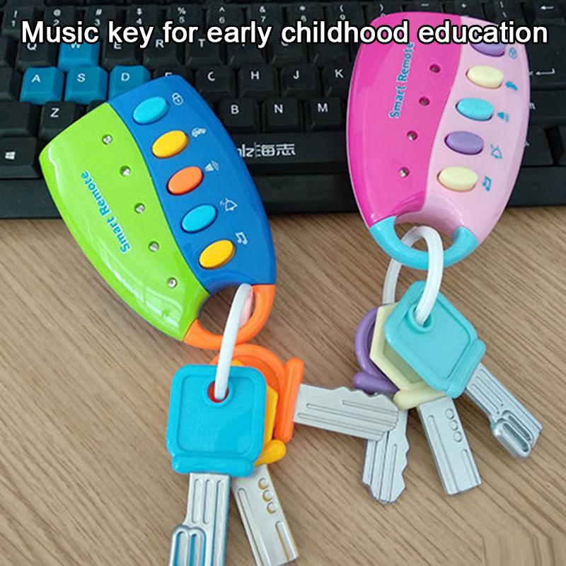 Baby Remote Control Musical Car Key Toy Chanin Light Play Education Keychain