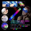 148 PCS Glow in the Dark Party Supplies, 16PCS Foam Glow Sticks, 16PCS LED Glasses,100PCS Glow Sticks Bracelets and 16Pcs LED Hair Clips Fiber Optic
