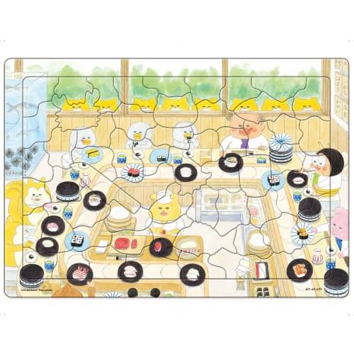 

Tenyo [Made in Japan] Child Puzzle Silhouette Piece with Fun Piece Shapes Noraneko Gundan Osushiyasan 60 Piece Puzzle for Children MC-60-639 Antibacte
