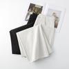 2025 Spring Women's Black Wide-Leg Pants: Loose, Slimming, Drapey, Casual, Straight-Leg Trousers for Spring and Autumn.