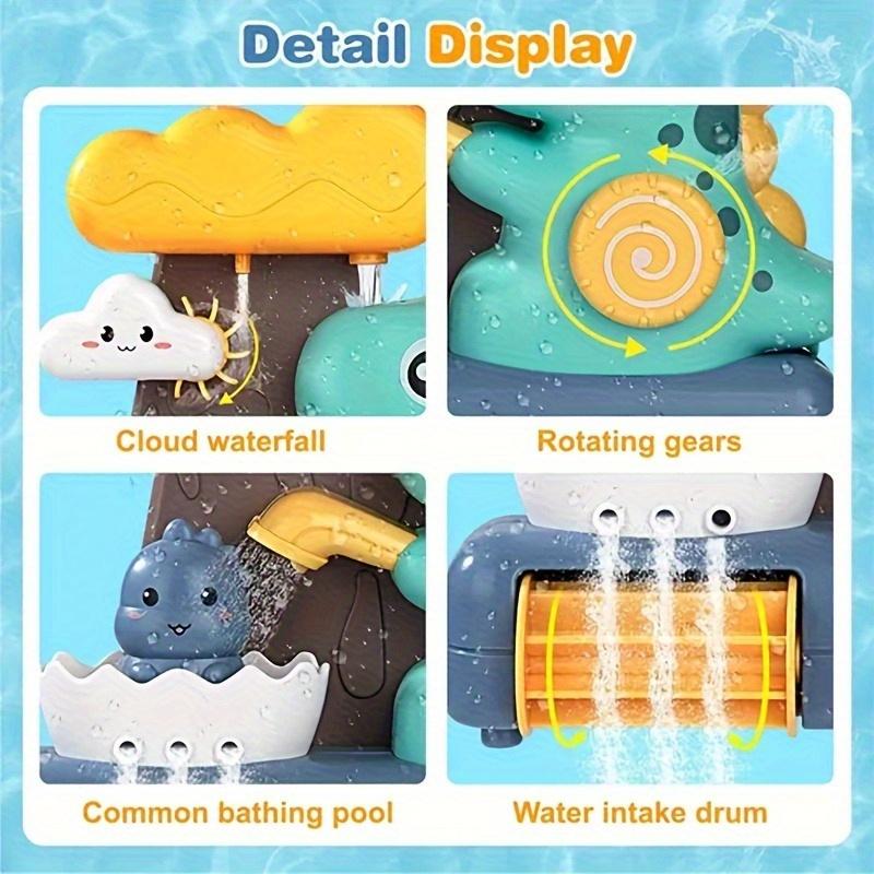 Interactive cartoon dinosaur bath toy for infants and young children, with suction cups, a good bathroom wall mounted shower toy