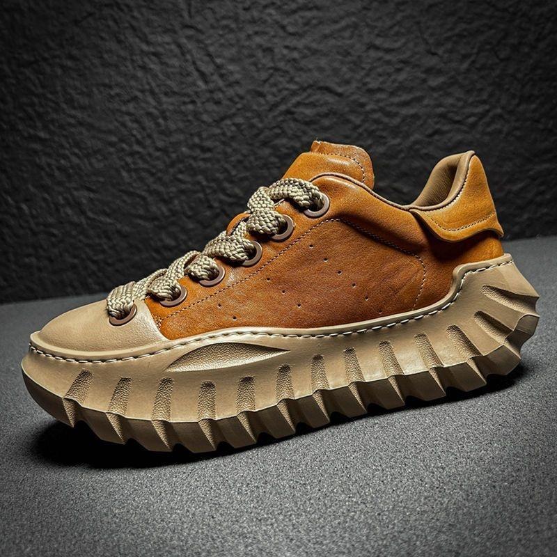 

2025 новая легкая роскошь увеличивающие рост мужские туфли нишевые кеды дизайнерские на толстой подошве повседневные туфли японские папины кроссовки 39 верблюд