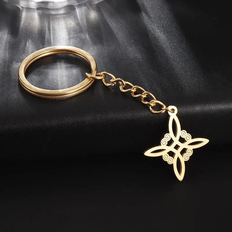 Stainless Steel Witch Knot Adjustable Ring Fashion Jewelry for Women Girls Good Luck Gift Party Casual