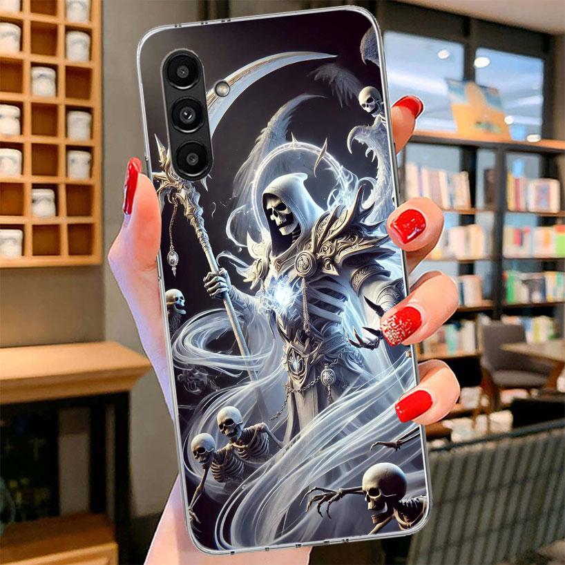 Death Grim Reaper Skull Scythe Phone Case For Samsung Galaxy A17 A37 A57 A16 A26 A36 A56 A15 A25 A35 A55 A14 A24 A34 A54 A13 A23