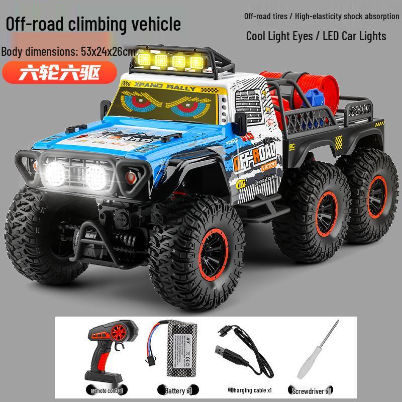 Six-Wheel Remote-Control High-Speed Off-Road Climbing Car with Lights & Music - Large Toy for Kids/Boys