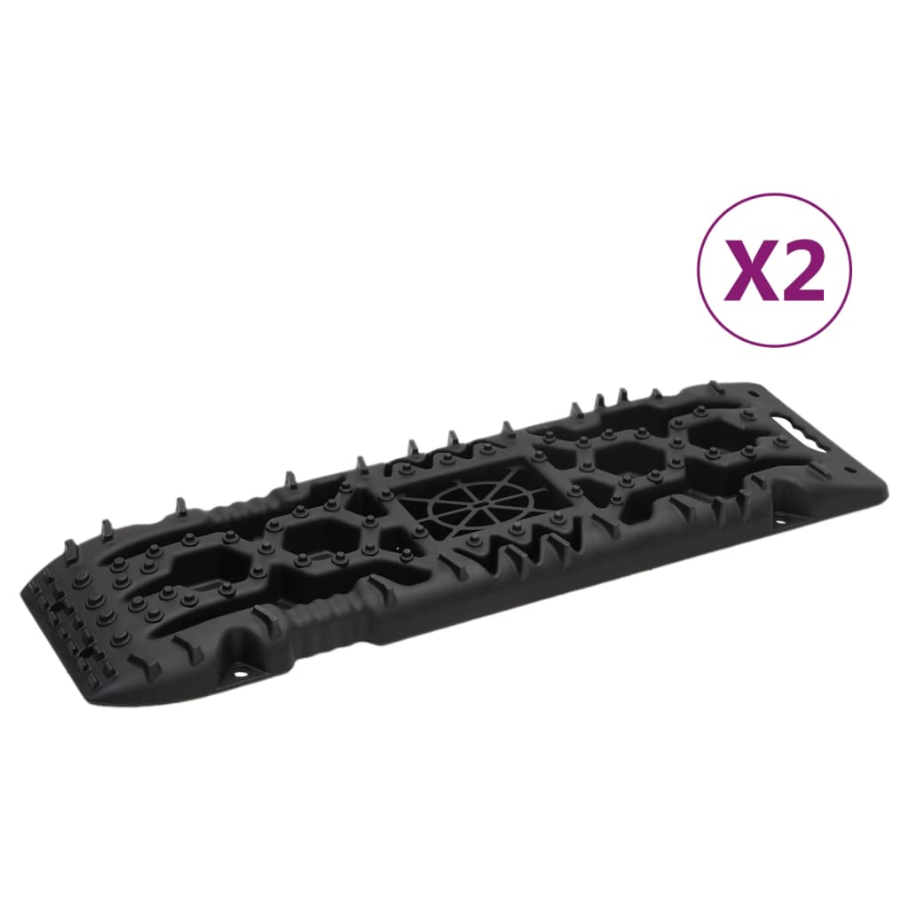 Traction Mats 2 Pcs Black 107 X 31 X 7 Cm Nylon
