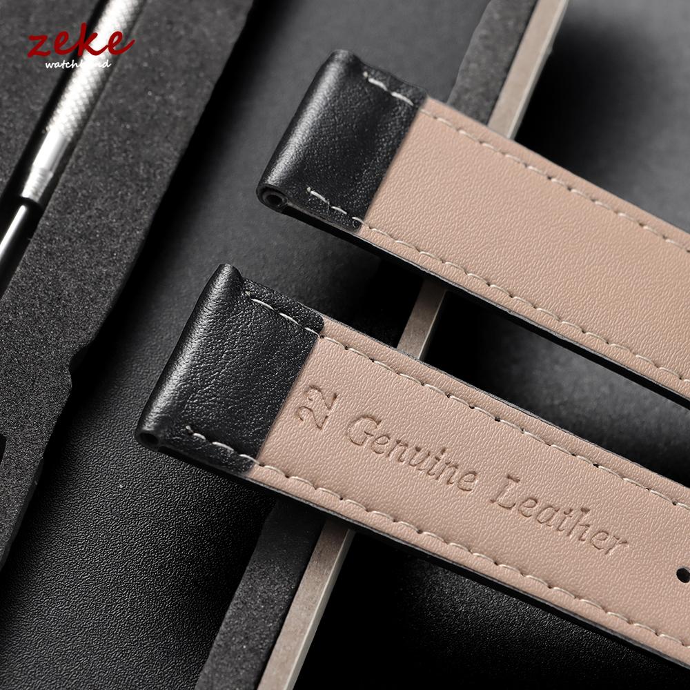 14mm 16mm 18mm 20mm 22mm 24mm Genuine Leather Strap Watchband with Box Butterfly Clasp Universal Men's and Women's Belt Bracelet