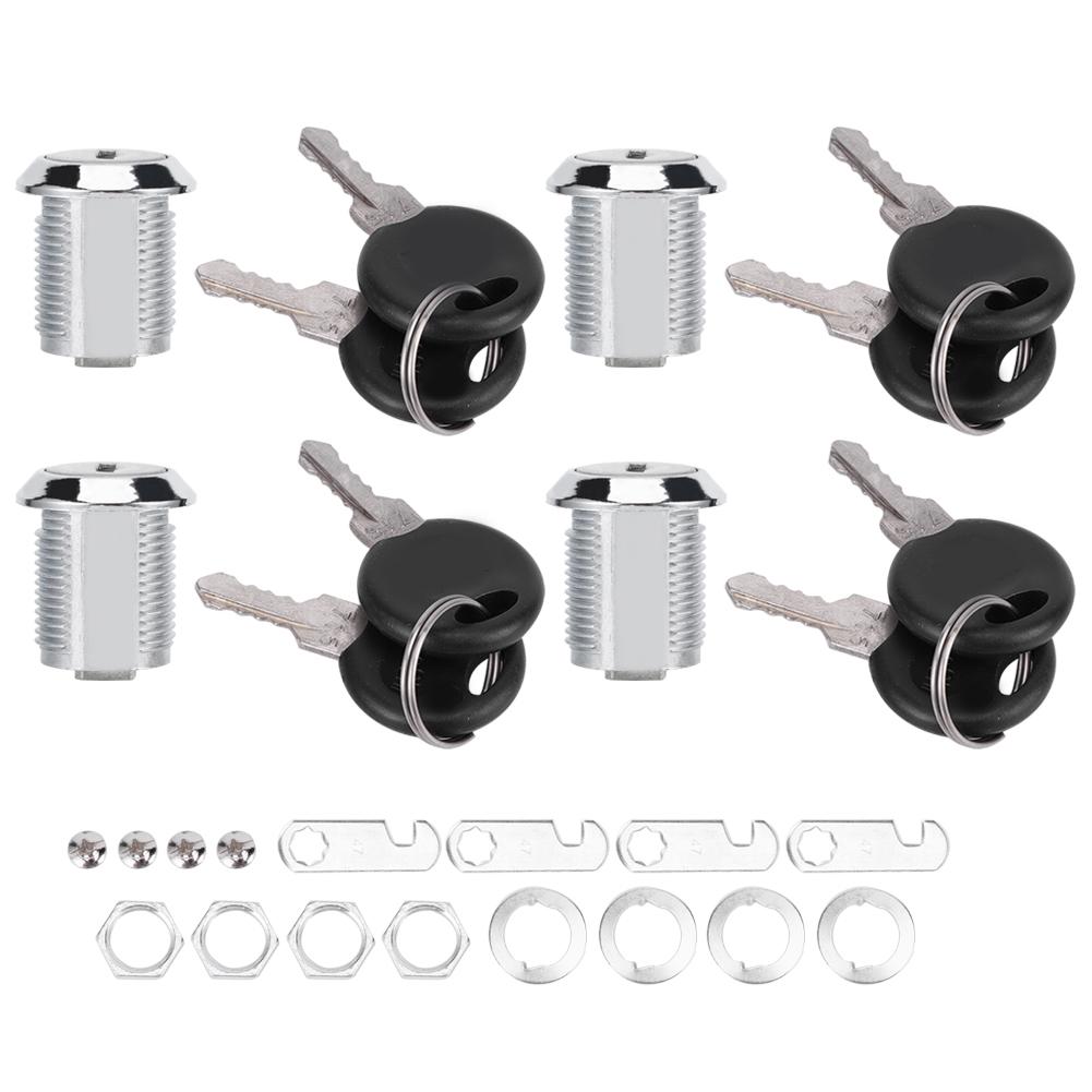4 Set Cam Lock Zinc Alloy File Cabinet Mailbox Drawer Slidding Door Safety Locks with Keys(103‑20 )