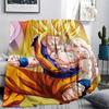 Goku Dragon Ball Cartoon Pattern Flannel Blanket, High Quality Comfortable for All Seasons, Home Decor, Warmth and Comfort, Perfect for Gifts.