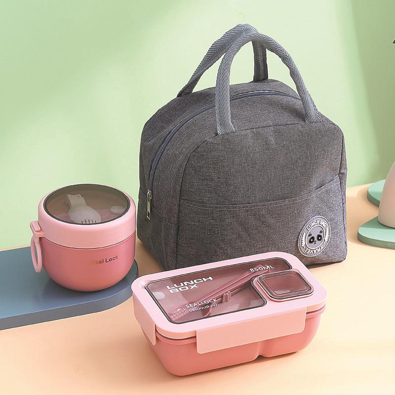 Compact Microwaveable Lunch Box with Compartments for Students & Office Workers
