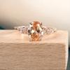 BELLA BOX Luxury Rose Gold Color Engagement Ring With Round Zircon Crystal Stone Dazzling Proposal Ring Finger Jewelry