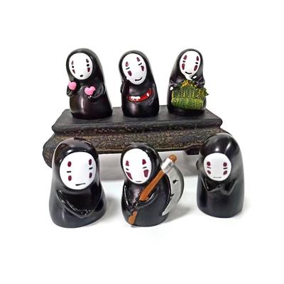 Resin Desktop Ornaments: Faceless Man & Miyazaki Cartoon Mini Landscapes
