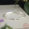 Elegant 925 Sterling Silver Double-bead Bracelet with Exquisite Floral Pattern, Adjustable Size, Made of 925 Sterling Silver