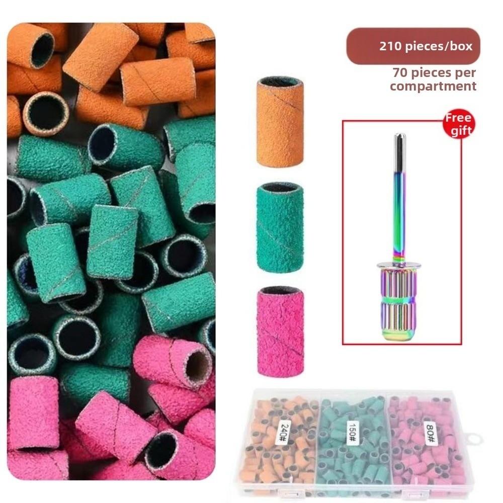 75/210Pcs Sanding Bands Nail Drill Bits Multi-functional Nail Grinder Polish  Manicure