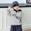 2026 Spring/Autumn Striped Faux Two-Piece Hooded Shirt for Boys & Girls - Trendy, Versatile Long-Sleeve Top