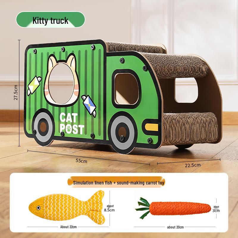 Odolná dvojvrstvová doska na škrabanie a ležanie pre mačky - Odolná voči škrabaniu a opotrebovaniu, z vlnitej lepenky