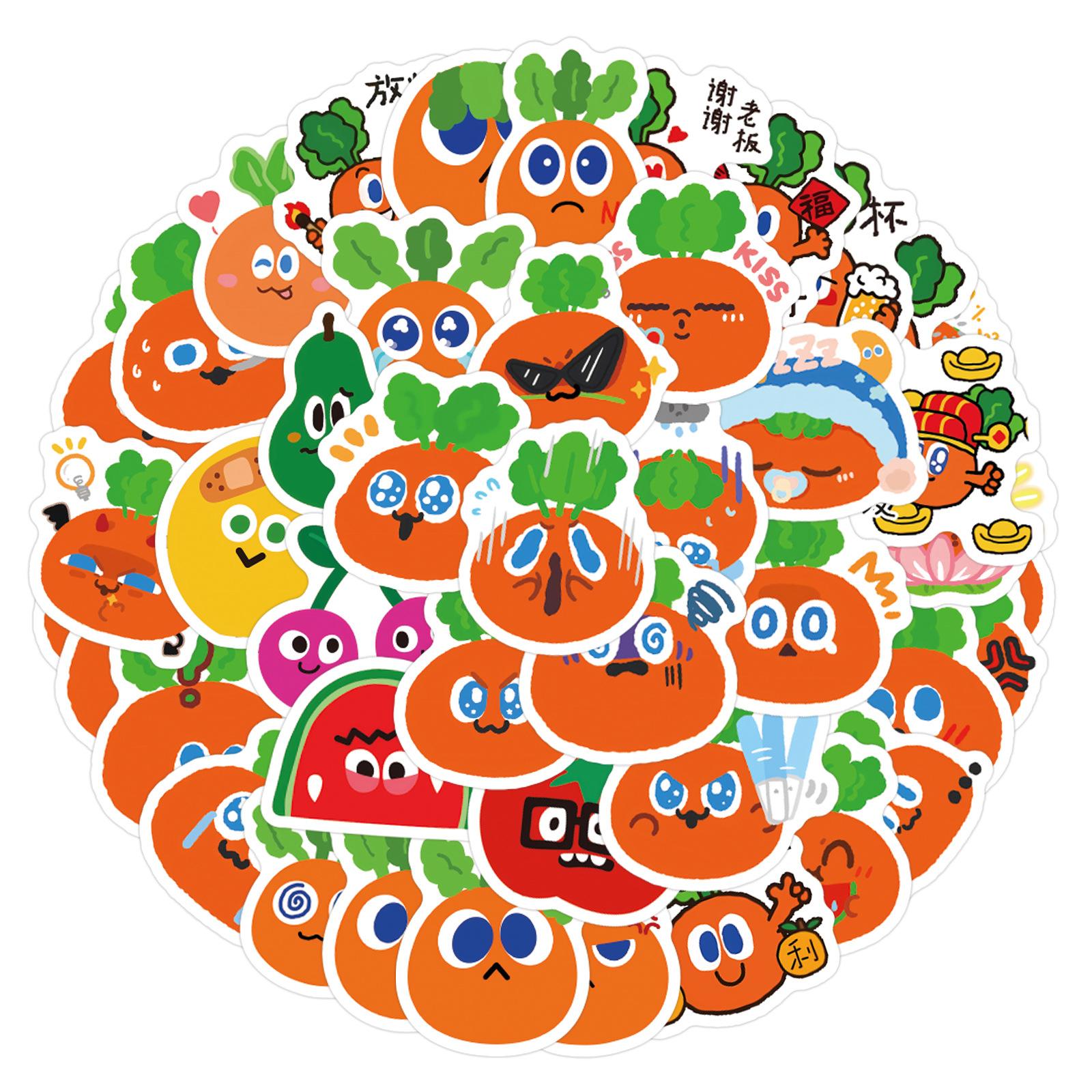 

105 New Mojo Carrot Graffiti Stickers Decorate Refrigerator Skateboard DIY Personality Stickers