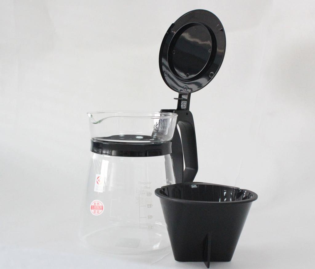 Iwaki Heat-Resistant Glass Coffee Server & Dripper Pot, Coffee House, 600ml, KT8685-BK, Clear