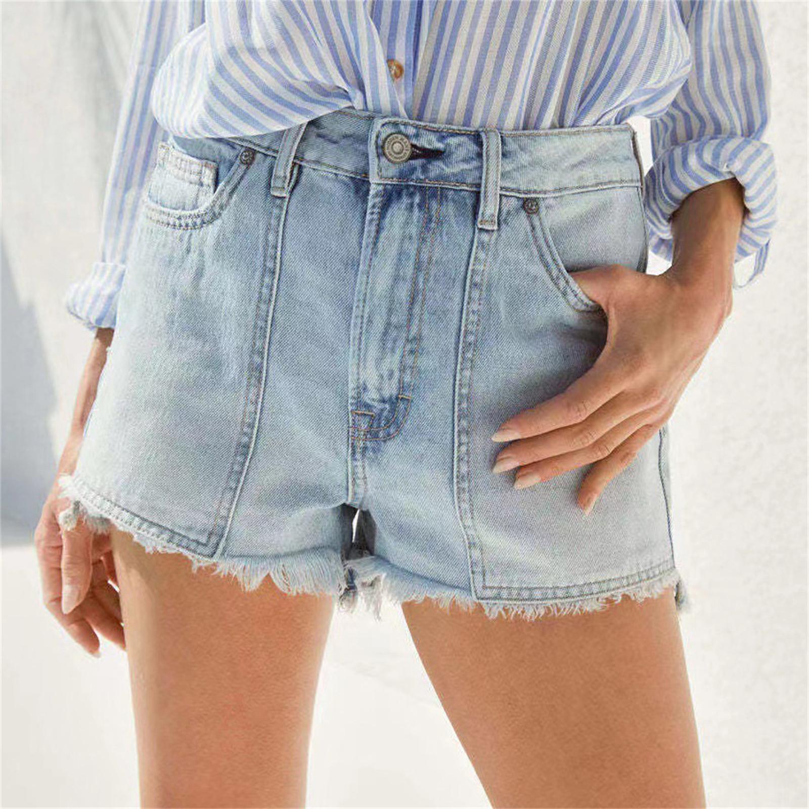 

Женские джинсовые классические универсальные модные шорты с высокой талией XXL