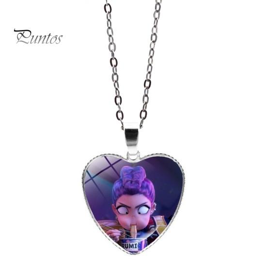 Movie Fans Necklace Korean Pop Hunters Anime Merchandise Cute Heart Girl Group Jewelry Pendant Gift for Goods