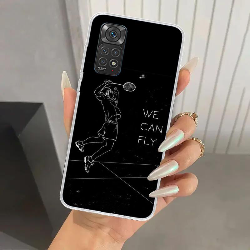 Badminton Sport Phone Case for Xiaomi Redmi Note 15 14 14S 13 12S 12 Pro 11S 11 Plus 11T 11E 10S Soft Funda Print Shell Redmi No