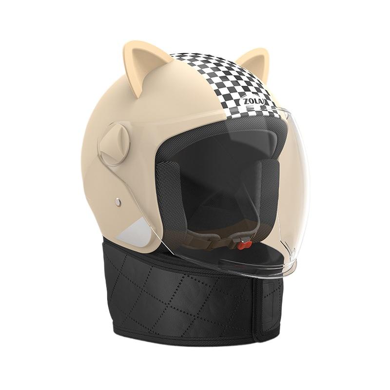 Winter Helmet Belt Scarf Electric Car Helmet Men and Women Universal Cat Ear Helmet Hard Hat
