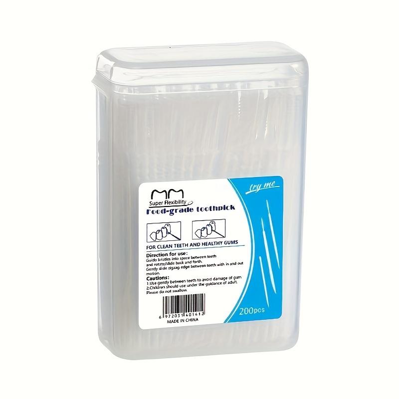 

Fishbone Toothpick Brush Boxed Double Headed Plastic Toothpick Picking Toothpick 200pcs