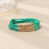 6 Stück/Set Bohemian Gestapeltes Perlenarmband Set Mehrfarbig Reiskorn Urlaubsstil Handketten Schmuck Kleines Geschenk Goldener Platz