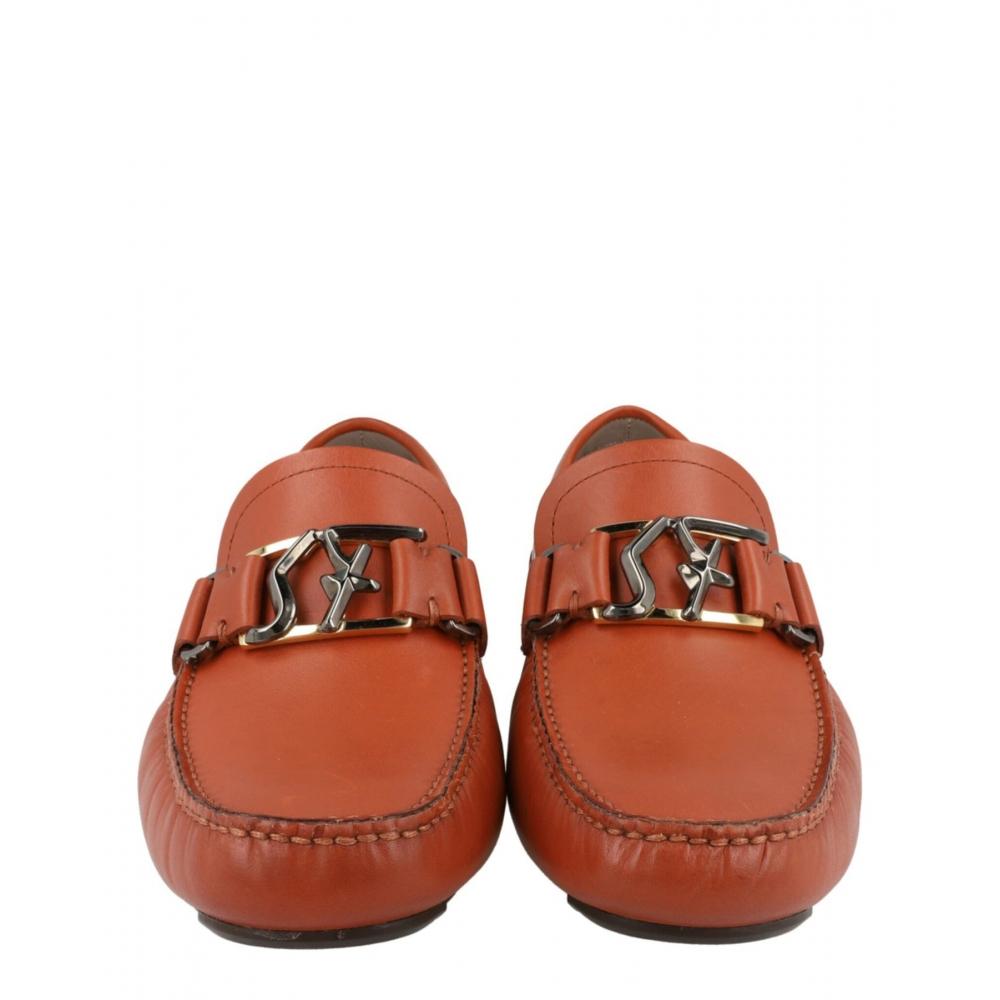 Salvatore Ferragamo Peter Leather Drivers Medium Brown