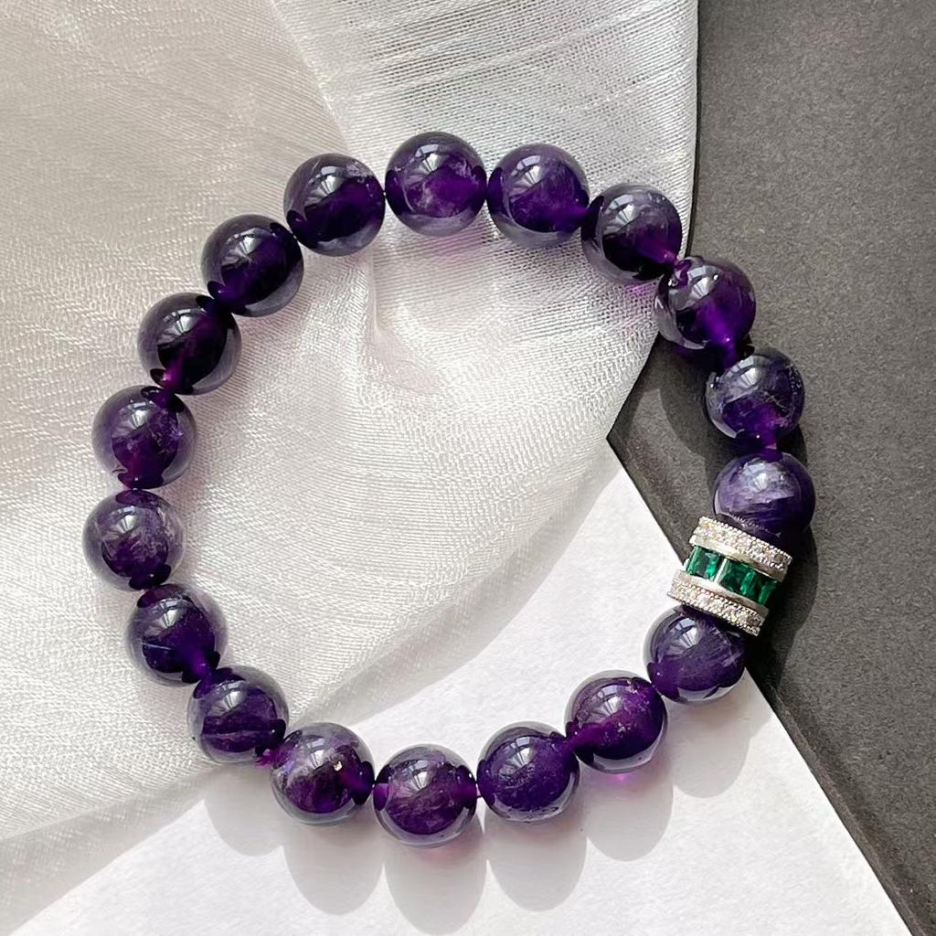 10Mm High Quality Grape Purple Natural Amethyst Bracelet Bracelet.