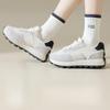 White Double Cuffs Socks Women's Autumn and Winter New Mid-tube Socks Cotton Socks Breathable Letter Socks Sports Women's Socks