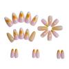 1 Set 3D Press On Nails Easy Removal Almond French Tip Stick-on Fake Nails Full Cover Glue On False Nails Women DIY Manicure Supplies
