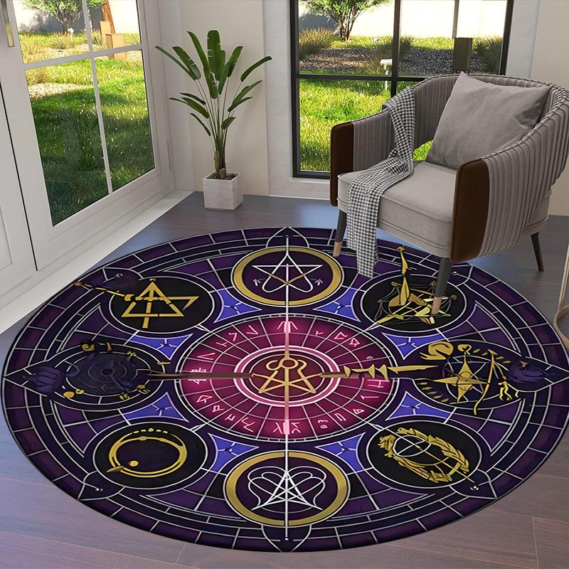 1pc Office Carpet Chair Mats Magical Seal Symbols Perfect for Decorating Office Chairs, Living Rooms, Or Bedrooms.YDT085