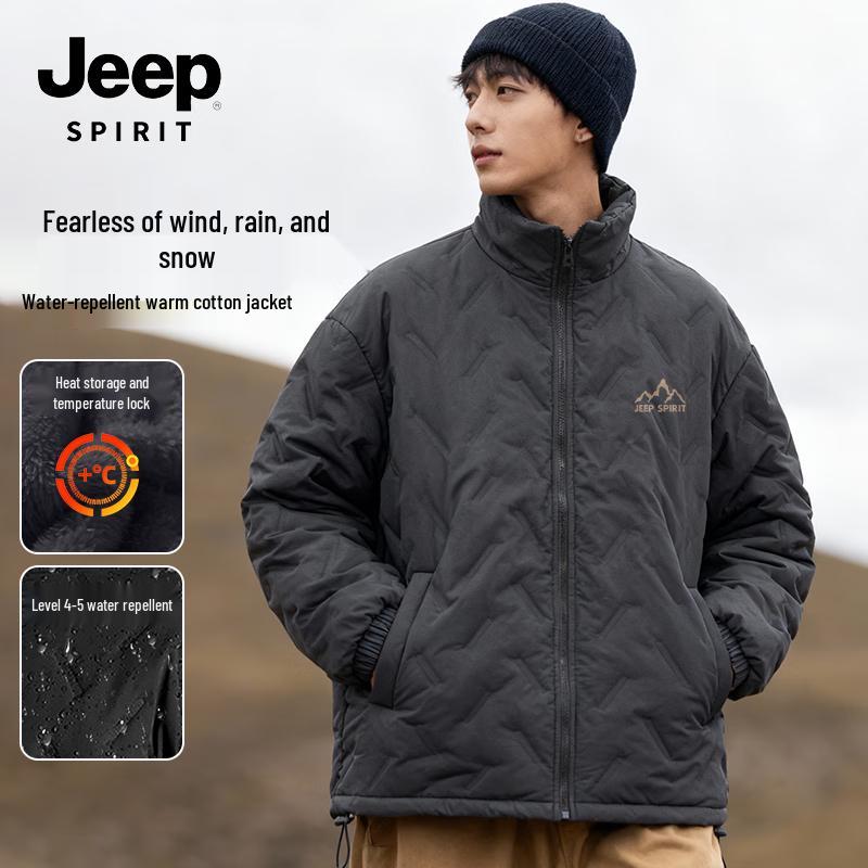 

JEEP SPIRIT Men s Winter Fleece-Lined Stand-Collar Padded Jacket M