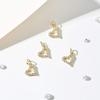 DanLingJewelry 20 Pcs Cubic Zirconia Brass Charms Heart Charms 18K Gold Plated Charms for Jewelry Making Choker Tiny Dangle