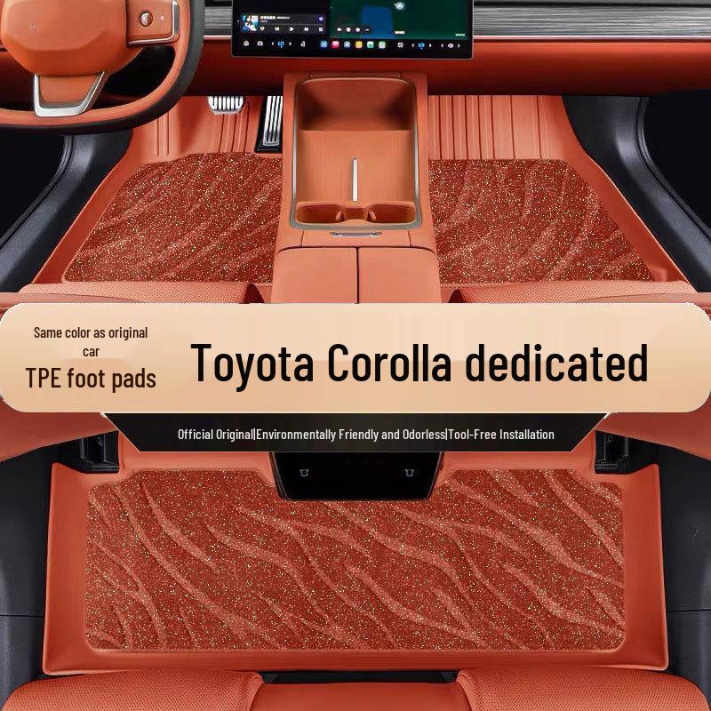 Durable, eco-friendly, odorless, full-coverage TPE floor mats for Toyota Corolla.