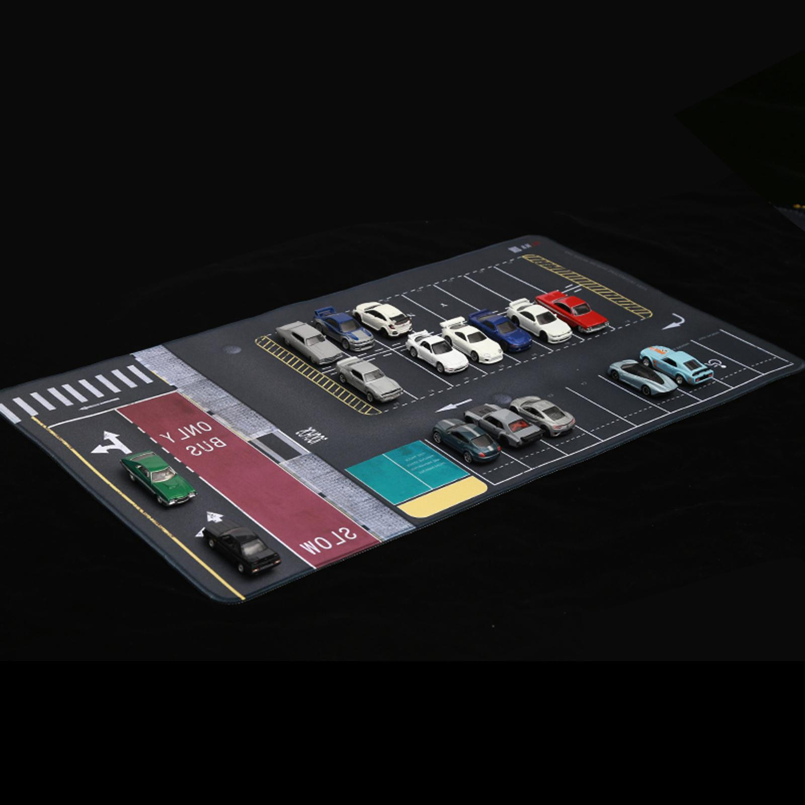 

1/64 Parking for Children Desktop Photography Background Layout Anti Slip Vehicle Scene Display Toy Style A