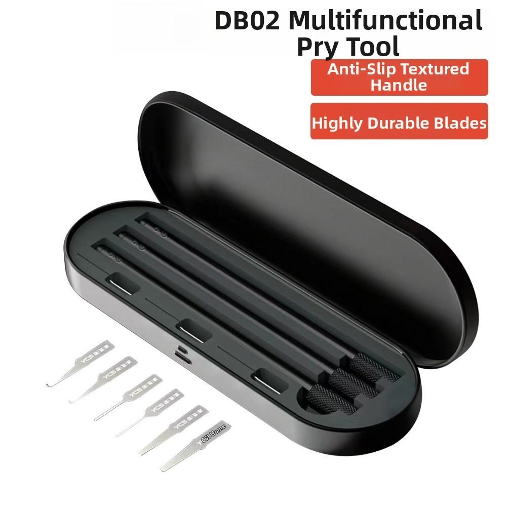 

For DB02 Multi Purpose Pry Tool Kit for Hard Drive CPU IC Repair with 3 Handles 6 Blades Sandpaper Storage Box China Mainland
