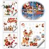 Outdoor Festive Glass Decorations Christmas Window Cling, PVC Waterproof Santa Claus/ Elf Snowman/Elk/House Stickers, Reusable Seasonal Home Ornaments