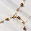 Vintage Boutique Natural Tiger'S Eye Stone Artificial Crystal Pearl Design Sense Sweater Chain Necklace Collarbone Chain Women