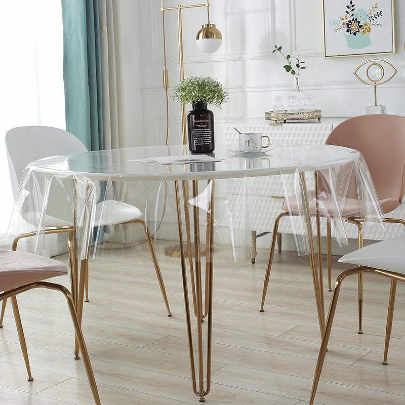 Transparante Doorbuigende PVC Ronde Tafelmat Plastic Dunne Zachte Glas Tafelkleed Waterdichte Tafelbescherming Tafelkleed Op Maat Gemaakt 130x130cm