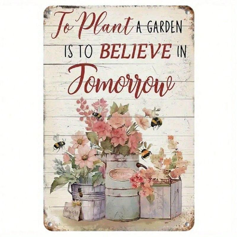 Vintage Horse Believe in Tomorrow Metal Sign Wall Decor Cafe Art