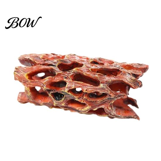 Underwater Breeding House Aquarium Shrimp Cave, Artificial Tree Trunk Hide, Fish Tank Porous Tunnel Hideout, Realistic Cave for Betta